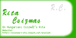 rita csizmas business card